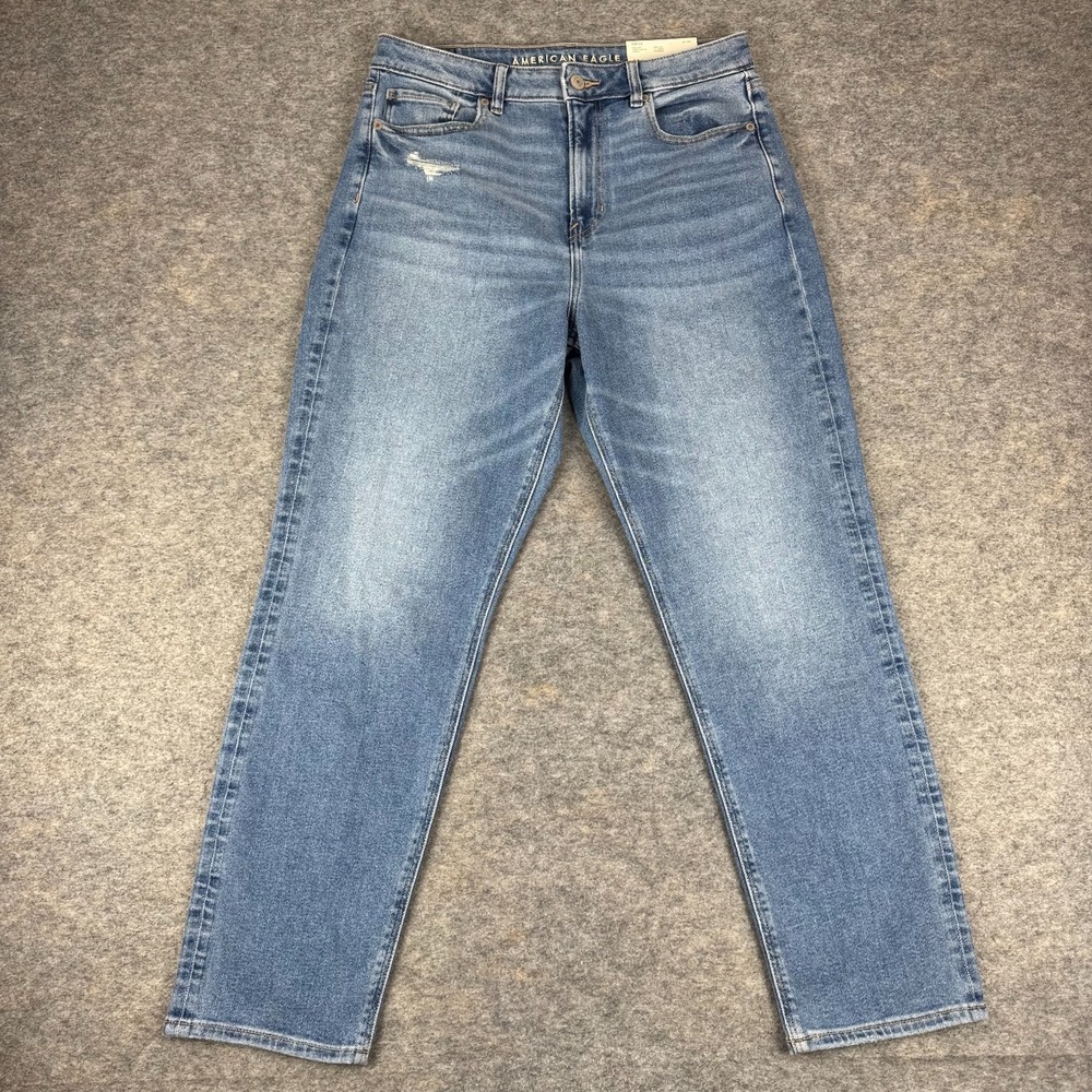 American Eagle Mom Jean 28" Stretch Regular High Rise Blue Womens 10 30W